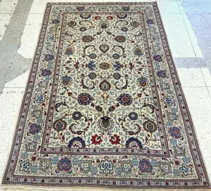 Vintage Ivory Persian Kashan 5' X 7'