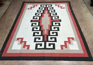 New Ivory Afghanistan Navajo Kelim 8' X 10'