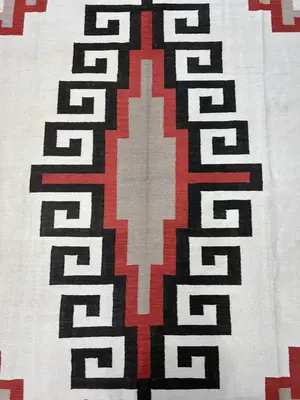 New Ivory Afghanistan Navajo Kelim 8' X 10'