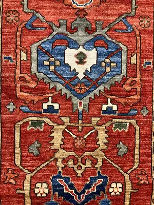 New Red Afghanistan Aryana Modern Tribal Runner