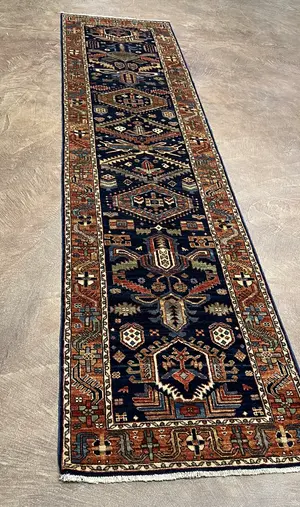 New Navy Afghanistan Aryana Modern Tribal Runner
