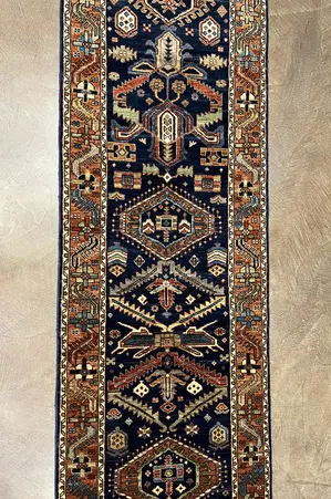 New Navy Afghanistan Aryana Modern Tribal Runner