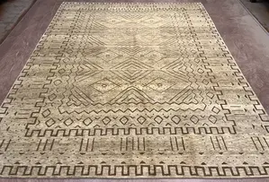 New Beige Nepal Modern Tribal 8' X 10'
