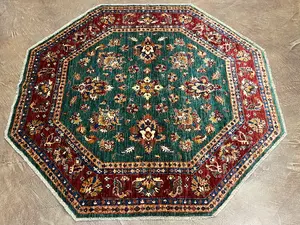 New Green Afghanistan Sultanabad Octagon Round