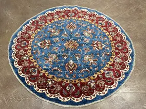 New Blue Afghanistan Sultanabad Round Round