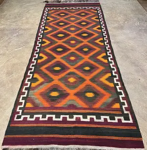 Vintage Brown Afghanistan Kelim Runner