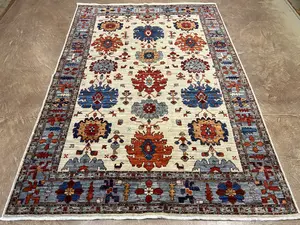 New Ivory Afghanistan Modern Mahal 6' X 9'