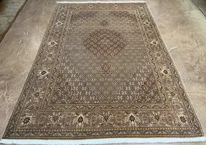 Vintage Ivory Persian Tabriz Mahi 6' X 9'