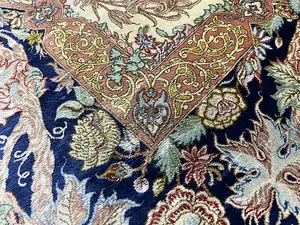 New Ivory Persian Silk Ghom 4' X 6'
