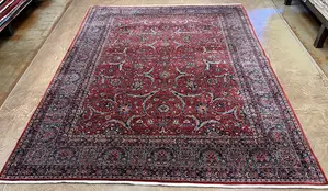 Vintage Red Persian Kashan 9' X 12'