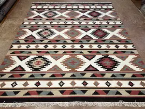 New Ivory India Dhurrie 8' X 10'
