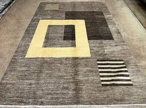 New Grey Afghanistan Modern Block 7' X 10'