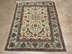 Vintage Beige Turkey Silk Turkish 4' X 6'
