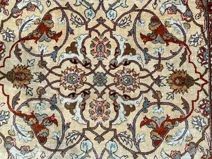 Vintage Beige Turkey Silk Turkish 4' X 6'