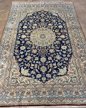 Vintage Navy Persian Isfahan 5'-6"x8'