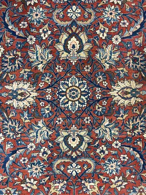 Vintage Red Persian Isfahan 4' X 6'