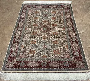 Vintage Ivory Turkey Silk Hereke 4' X 6'