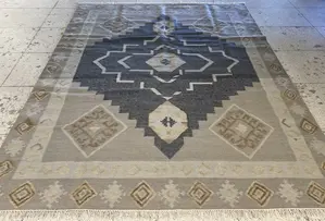 New Grey India Modern Dhurrie Heriz 8' X 10'