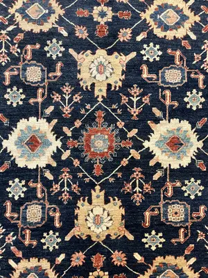 Vintage Navy India Mahal 9' X 12'