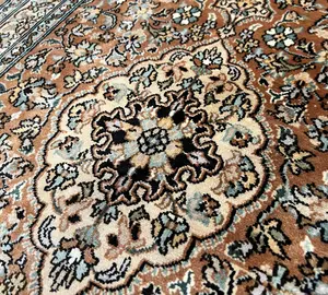 Vintage Rust Persian Silk Kashmir 2' X 3'