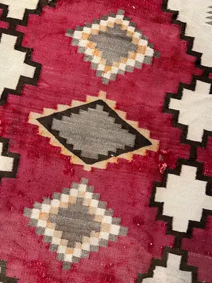 Vintage Red USA Navajo Remnant 4' X 6'