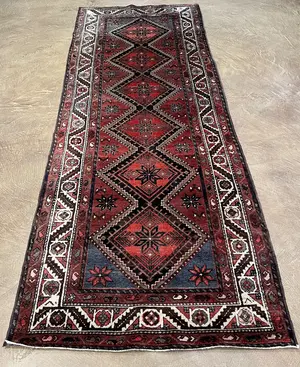 Vintage Red Persian Hamadan Runner