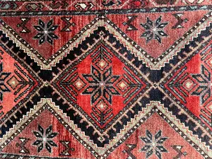 Vintage Red Persian Hamadan Runner