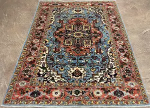New Blue Afghanistan Heriz 5'-6"x8'
