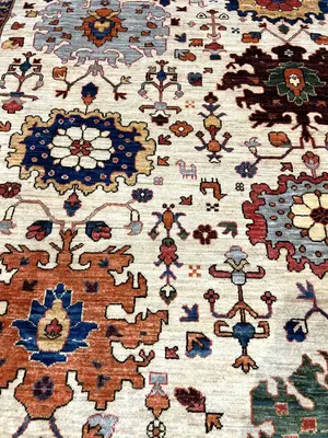 New Ivory Afghanistan Aryana Mahal 9' X 12'