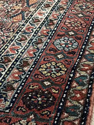 Antique Brown Persian Hamadan Runner