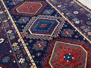 Vintage Blue Persian Shirvan Runner
