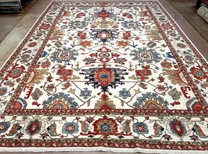 New Ivory Afghanistan Aryana Modern Mahal 10' X 14'