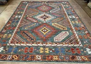New Green Afghanistan Aryana Modern Tribal 9' X 12'