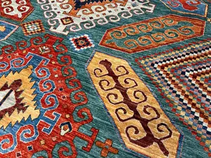 New Green Afghanistan Aryana Modern Tribal 9' X 12'