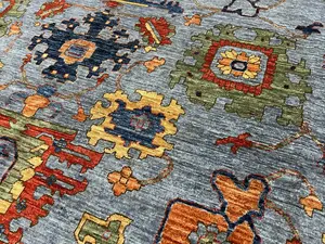 New Blue Afghanistan Modern Mahal 10' X 14'