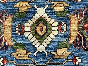 New Blue Afghanistan Modern Tribal 2' X 3'