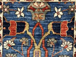 New Blue Afghanistan Modern Tribal 2' X 3'