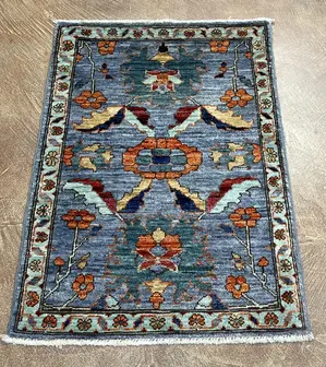 New Blue Afghanistan Modern Tribal 2' X 3'