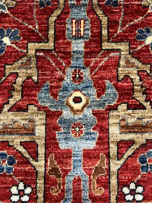 New Red Afghanistan Modern Tribal 2' X 3'