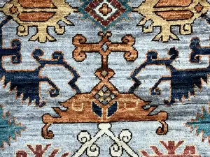 New  Grey Afghanistan Modern Tribal 2' X 3'