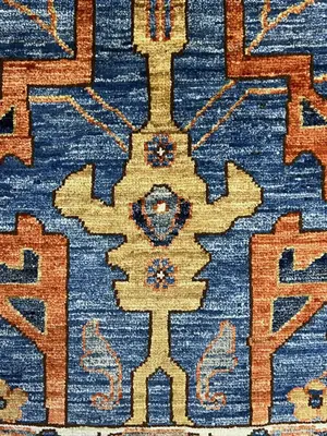 New Blue Afghanistan Modern Tribal 2' X 3'