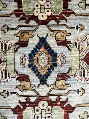 New Grey Afghanistan Modern Tribal 2' X 3'