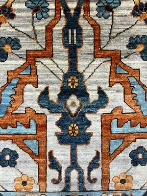 New Grey Afghanistan Modern Tribal 2' X 3'