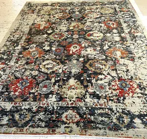 New Black Afghanistan Faryab Modern Mahal 9' X 12'