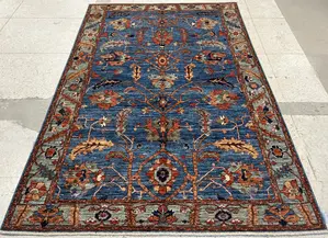 New Blue Afghanistan Aryana Modern Tribal 5' X 7'