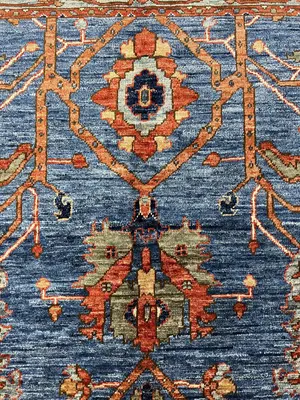 New Blue Afghanistan Aryana Modern Tribal 5' X 7'