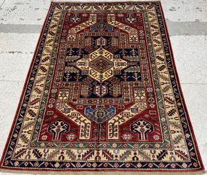 New Red Afghanistan Kazak 4' X 6'