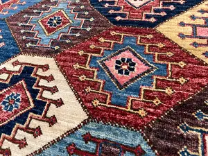 New Multi Afghanistan Modern Tribal 6' X 9'