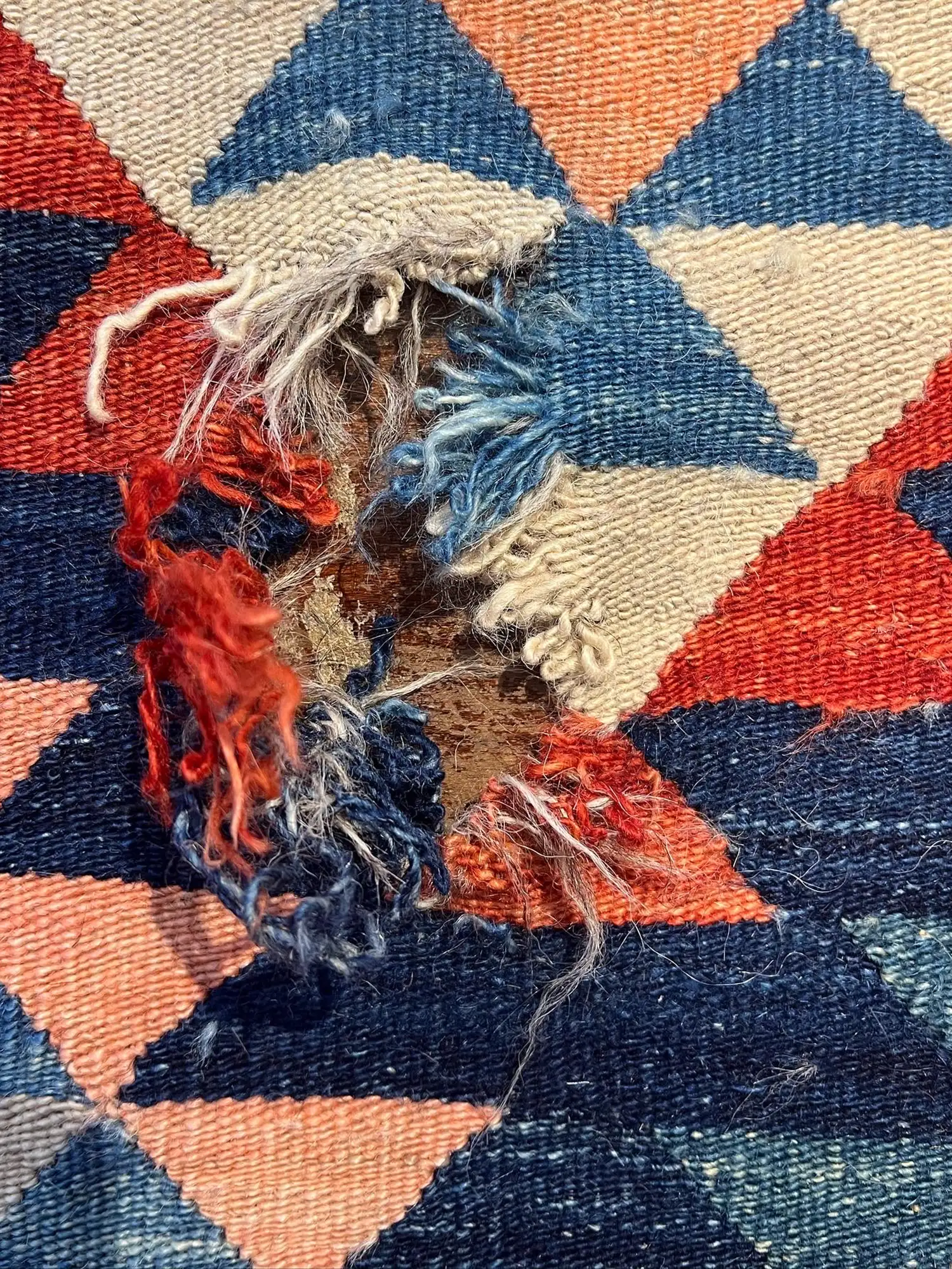 Kelim Rug Repair Before