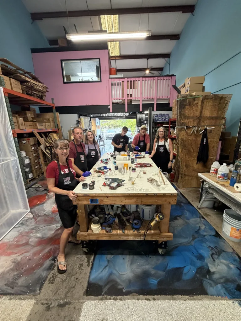 Inside the Island Wide Resins shop and studio in Kailua-Kona